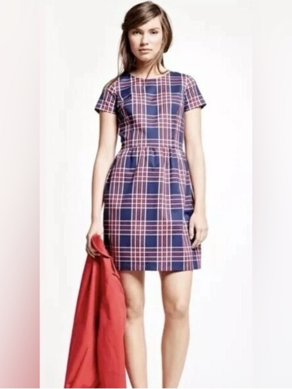 Brooks Brothers Red Fleece Plaid Mini Dress Size: 10 Length: 38”